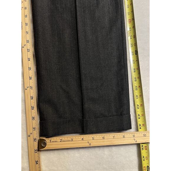 Bill Blass Premiere 44L 40x32 Gray Subtle Brown Stripe Flannel Suit - Picture 15 of 16